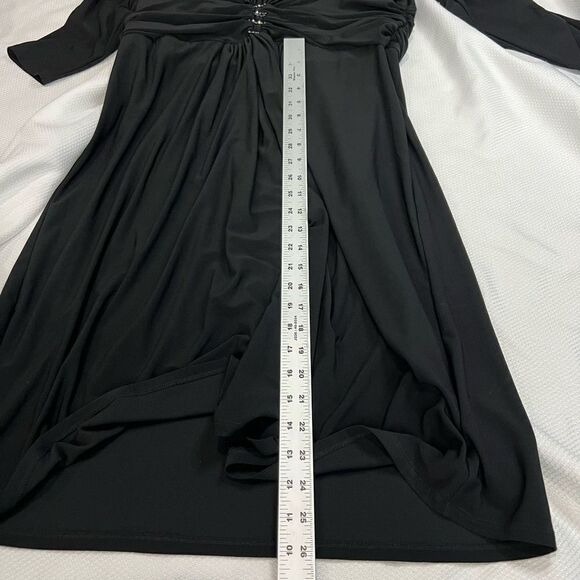 Jones New York Black V Neck Long Sleeve Dress - Picture 5 of 12